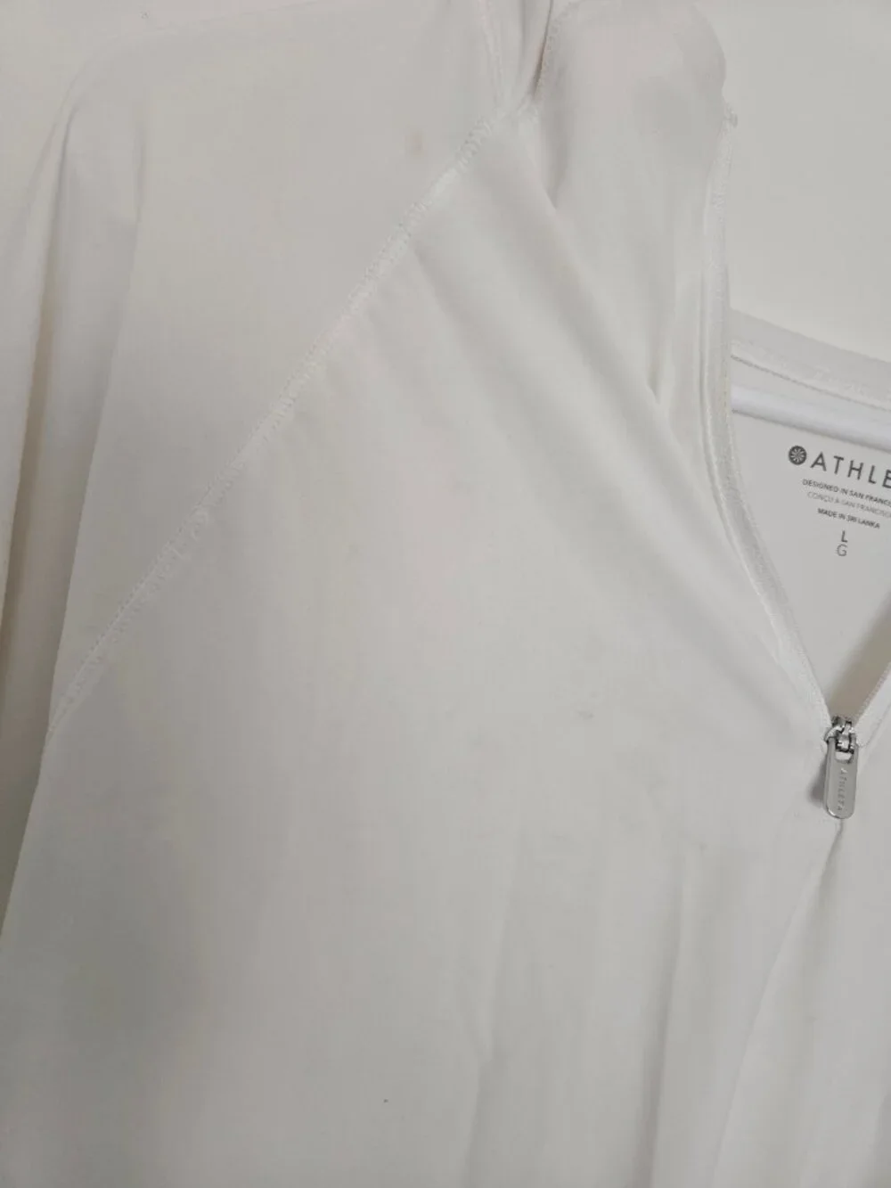 Athleta Lightweight White Long Sleeve Athletic Pullover - Picture 5 of 6